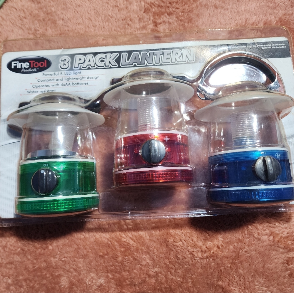 3 Pack Lantern Set - Red, Green, Blue